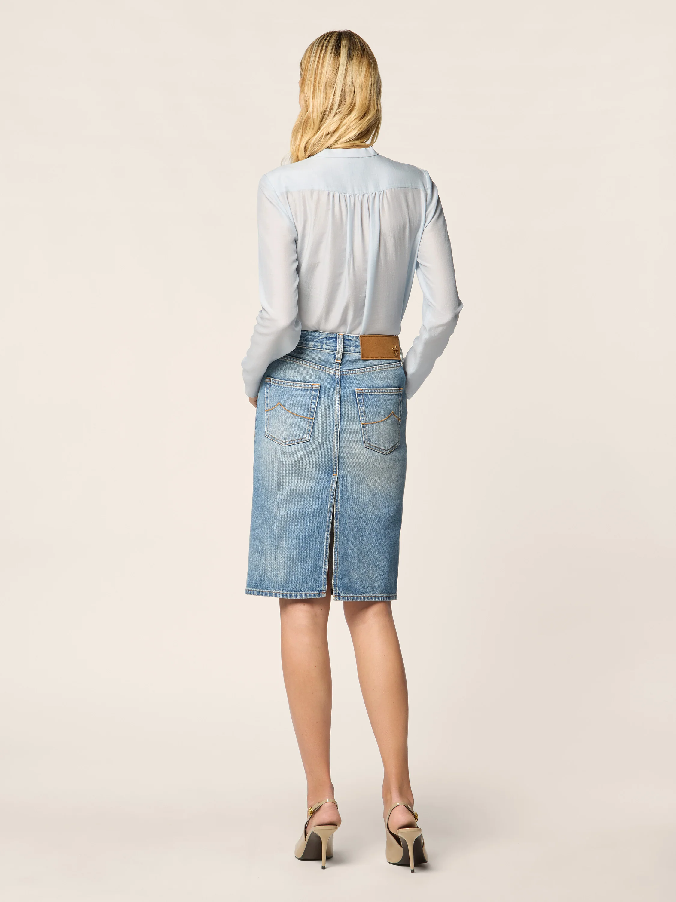 Cotton-Lyocell Denim Skirt - Image 3
