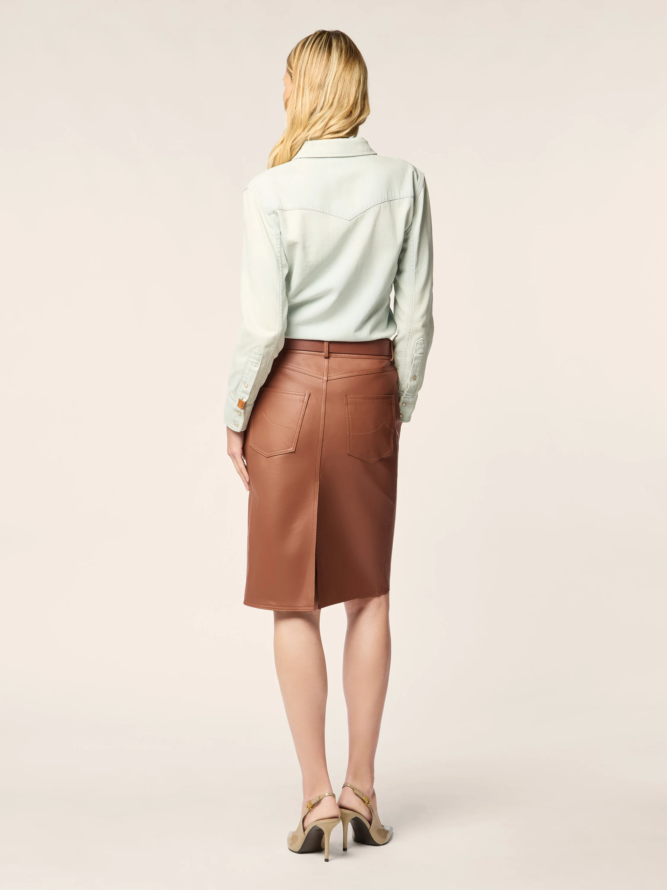 Light Nappa Leather Skirt - Image 3