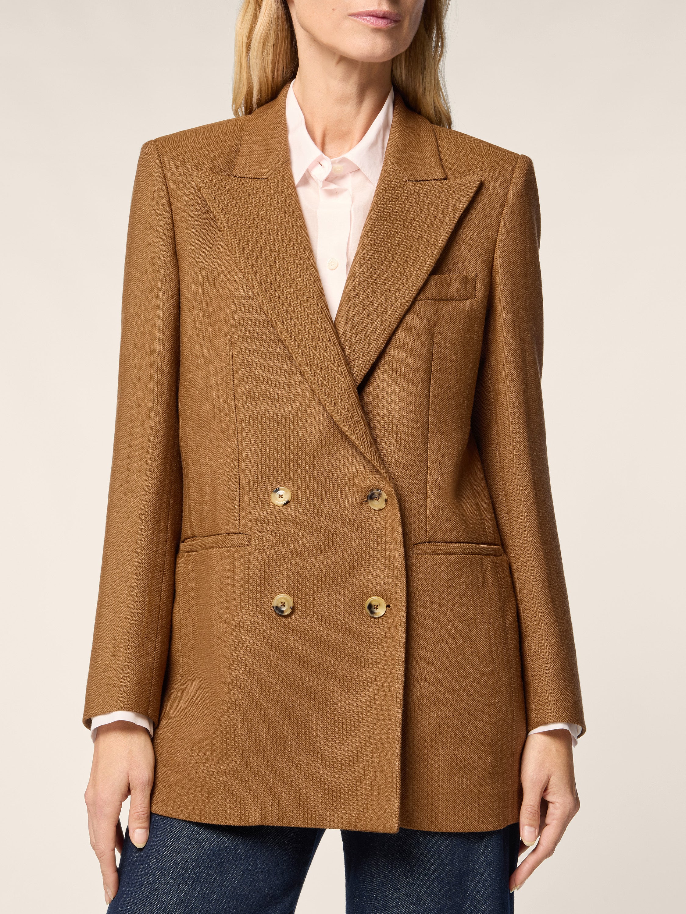 Herringbone Viscose-Lyocell Canvas Blazer - Image 4