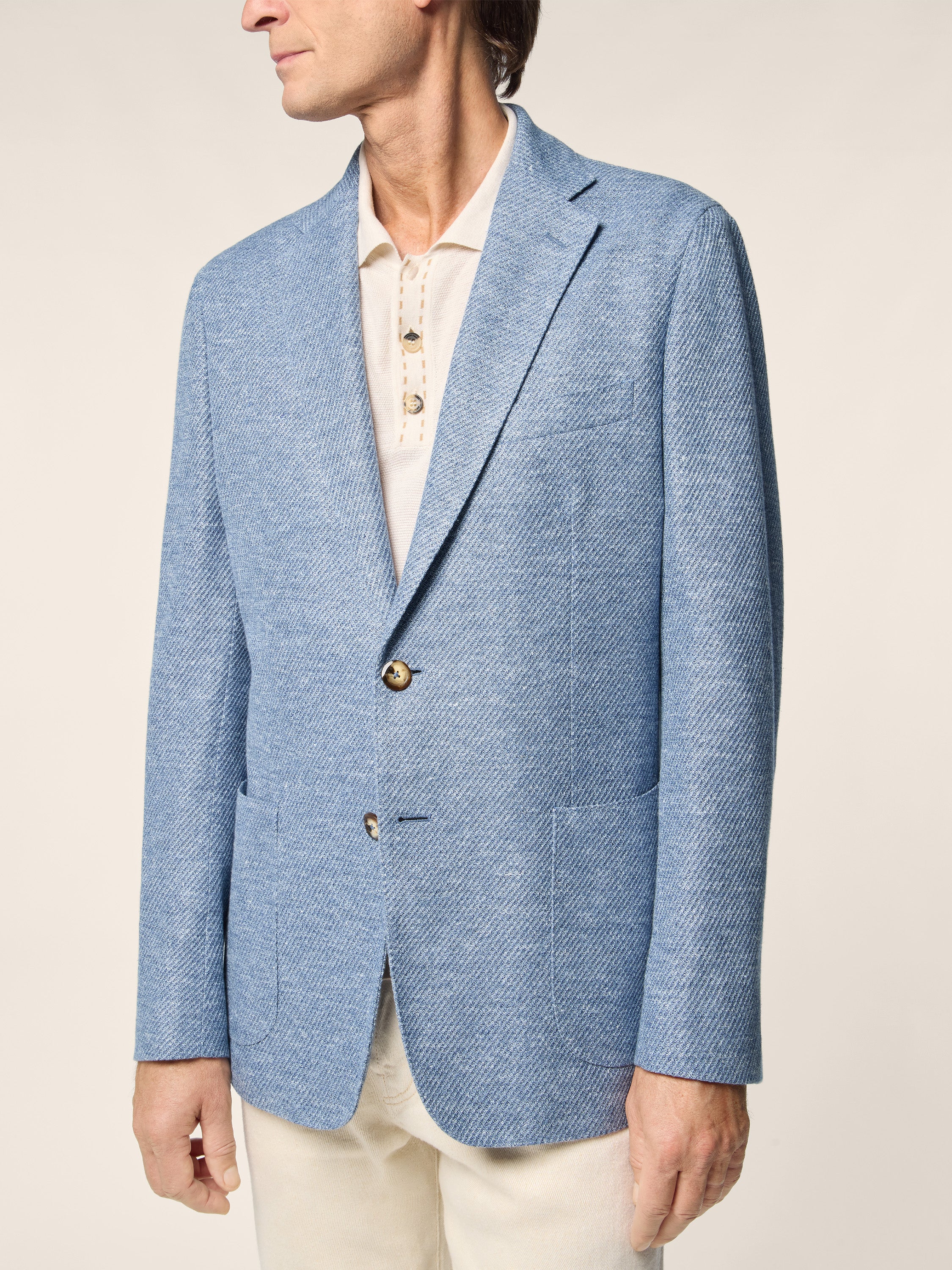 Blazer in Linen, Cotton and Silk Jersey - Image 4