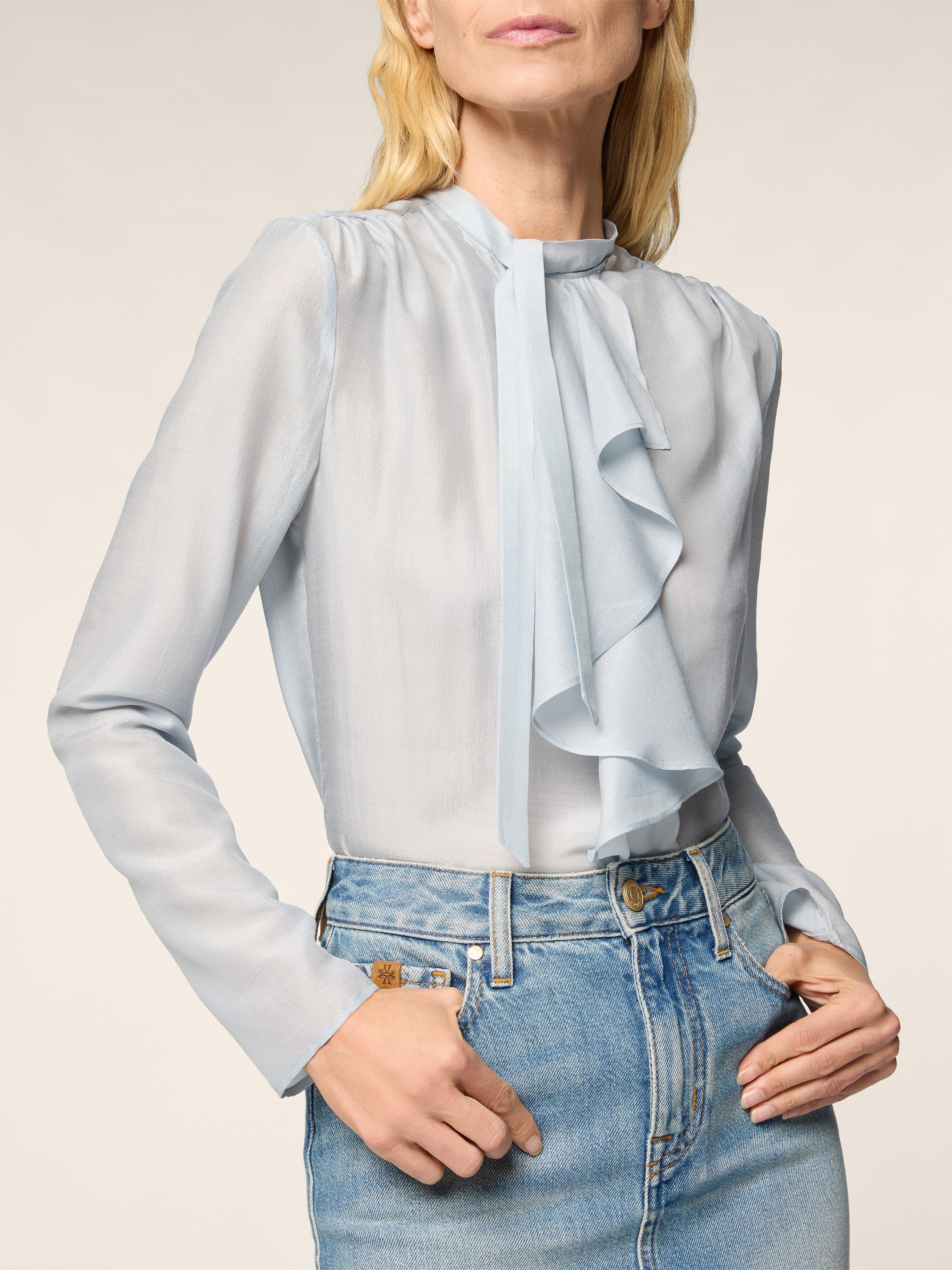 Wool and Silk Chiffon Blouse - Image 4