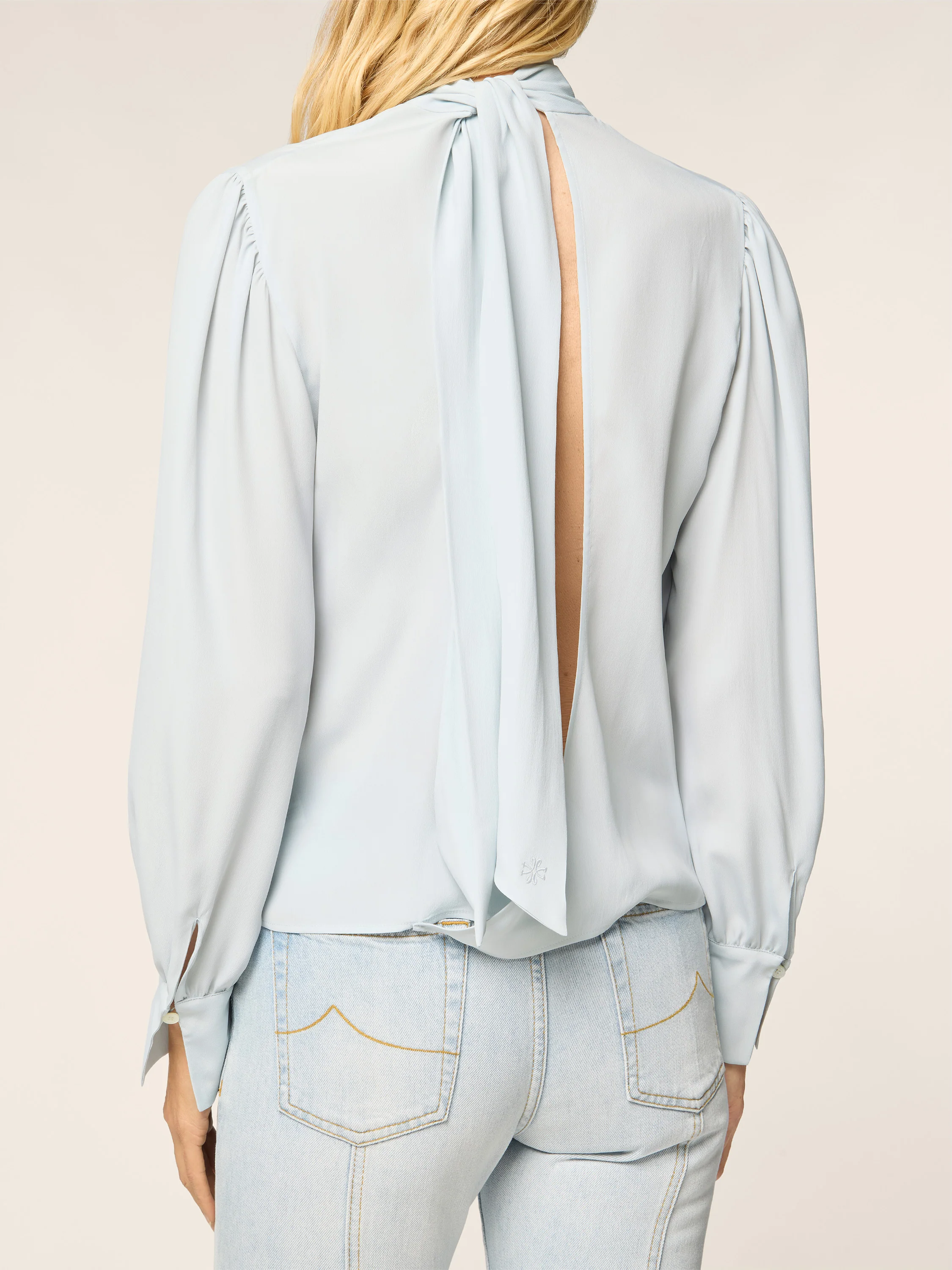 Silk-Blend Chiffon Blouse - Image 4