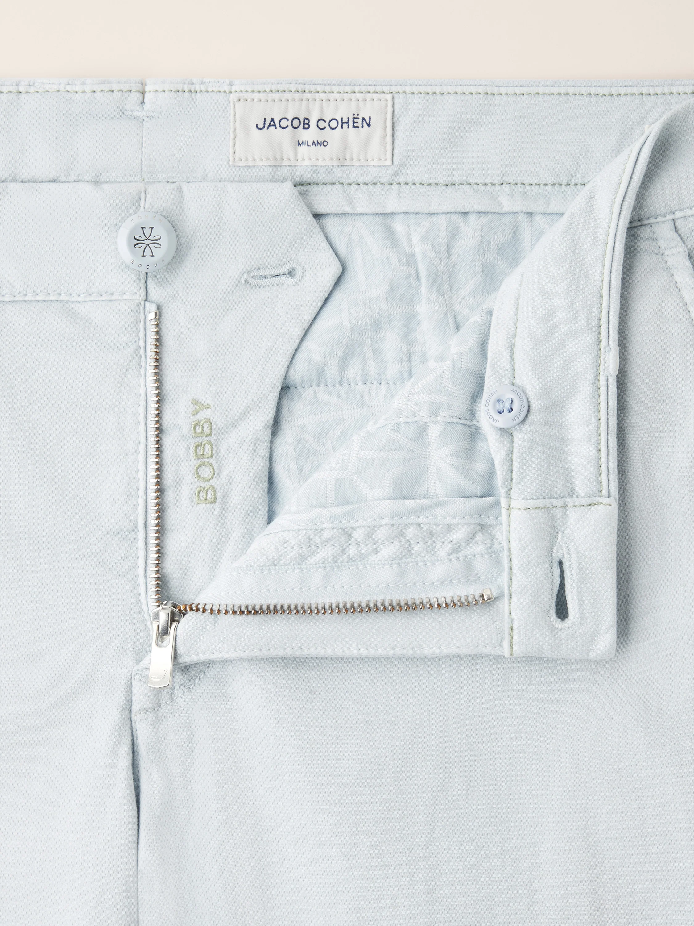 Bobby - Slim Chino Pants in Honeycomb Stretch Cotton - Image 5
