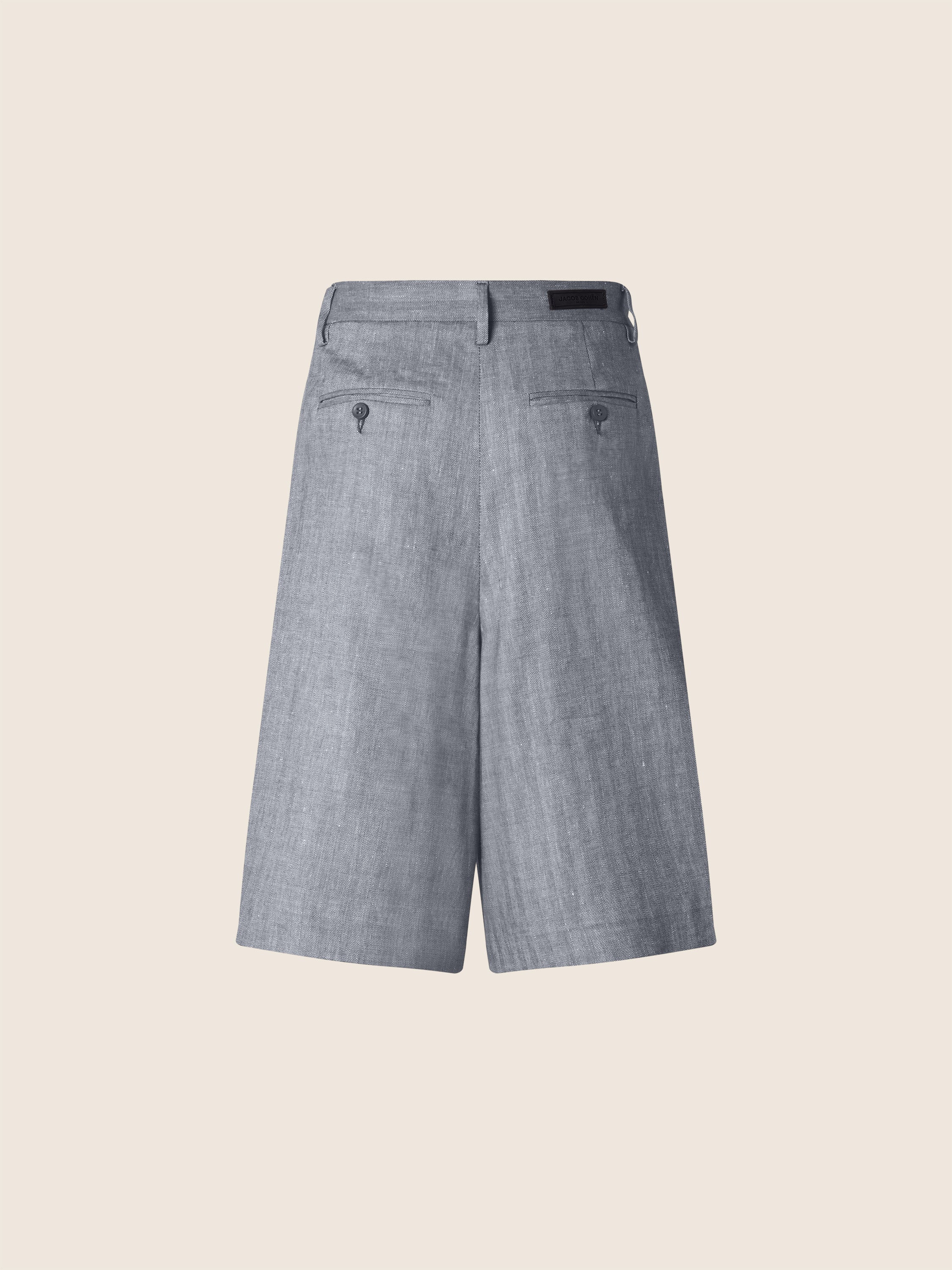Christina – Linen-Viscose Herringbone Canvas Bermudas - Image 3