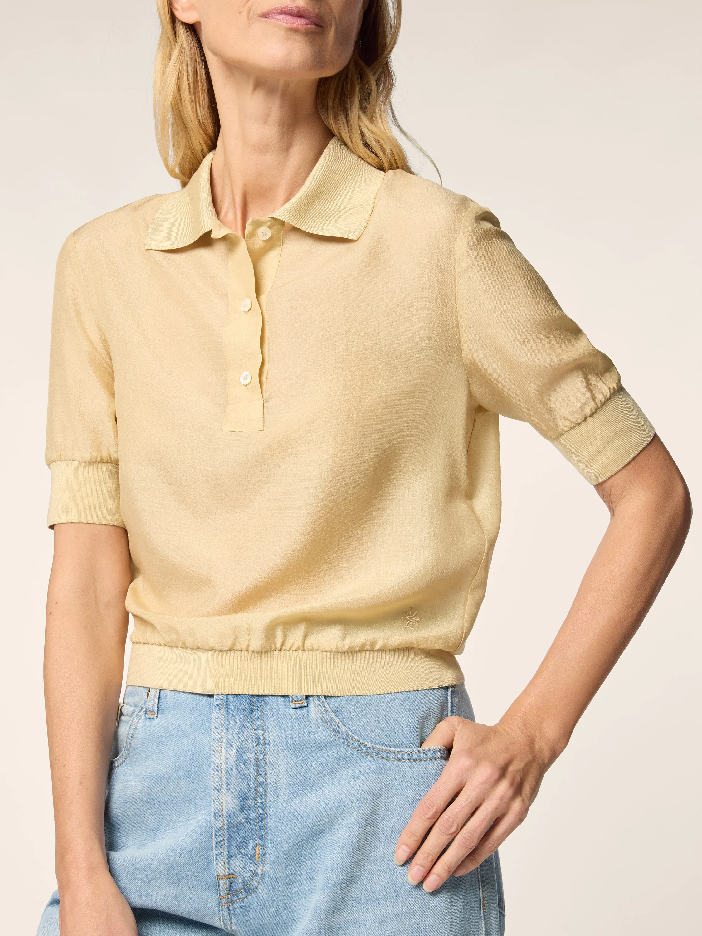 Wool and Silk Chiffon Polo - Image 4