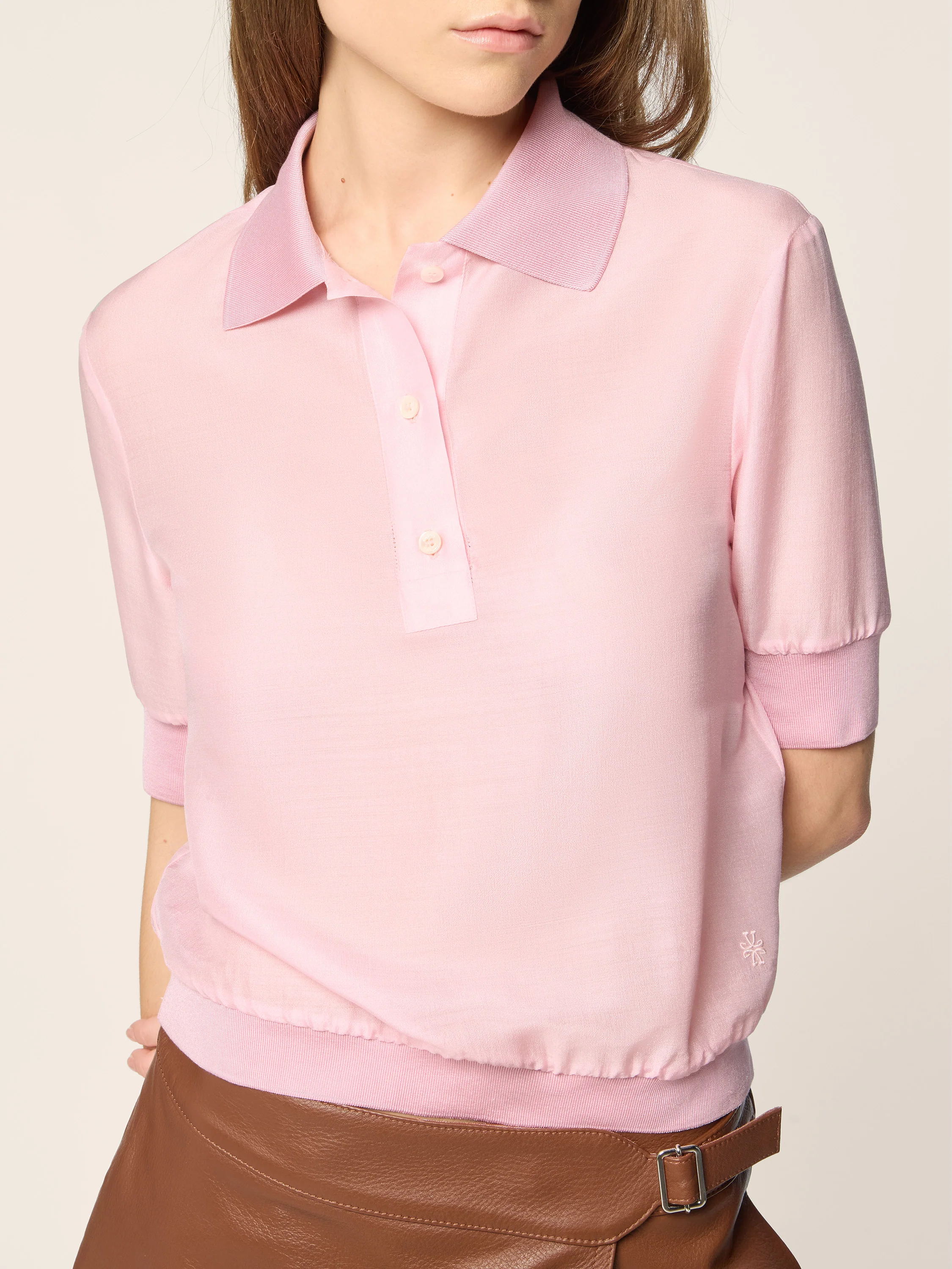 Wool and Silk Chiffon Polo - Image 4