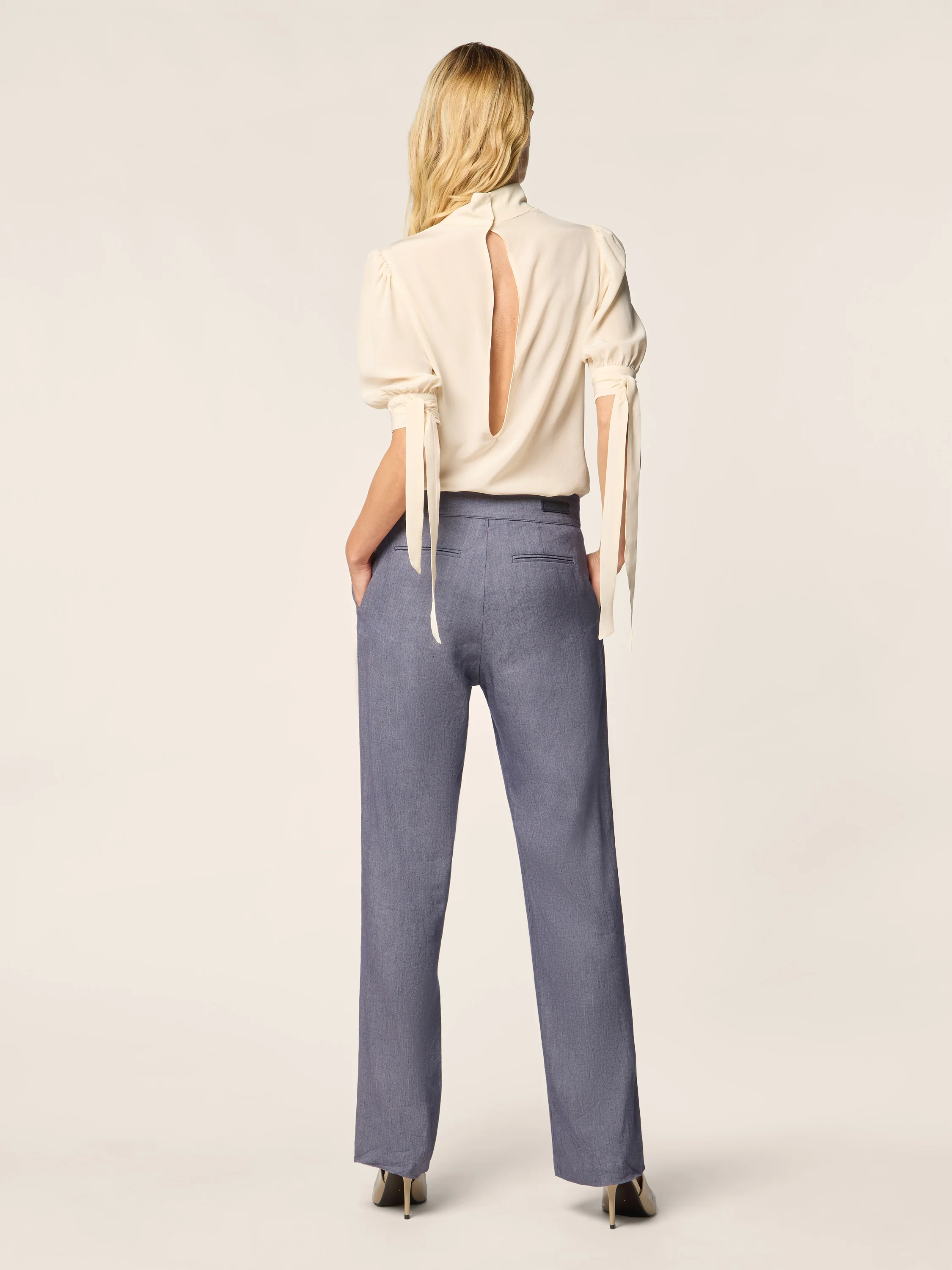 Daisy – Pants in Pinstripe Stretch Canvas - Image 3