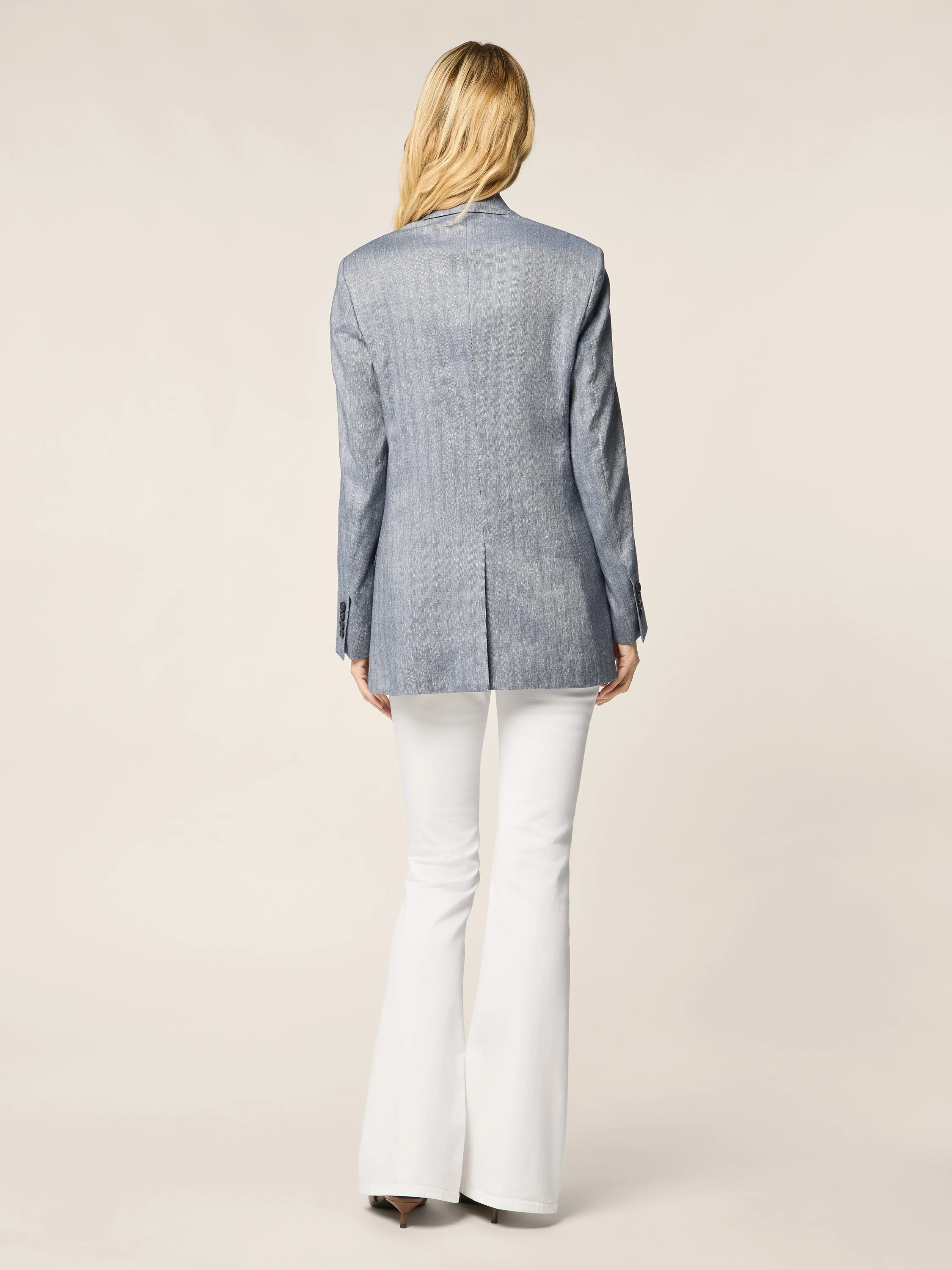 Viscose-Linen Herringbone Canvas Blazer - Image 3