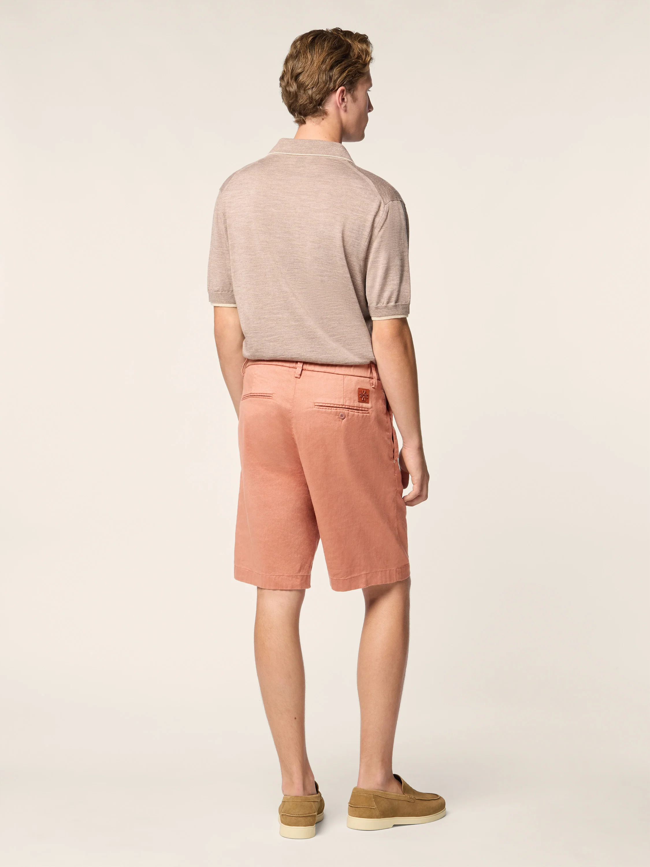George – Bermudas in Cotton and Linen Stretch Gabardine - Image 3