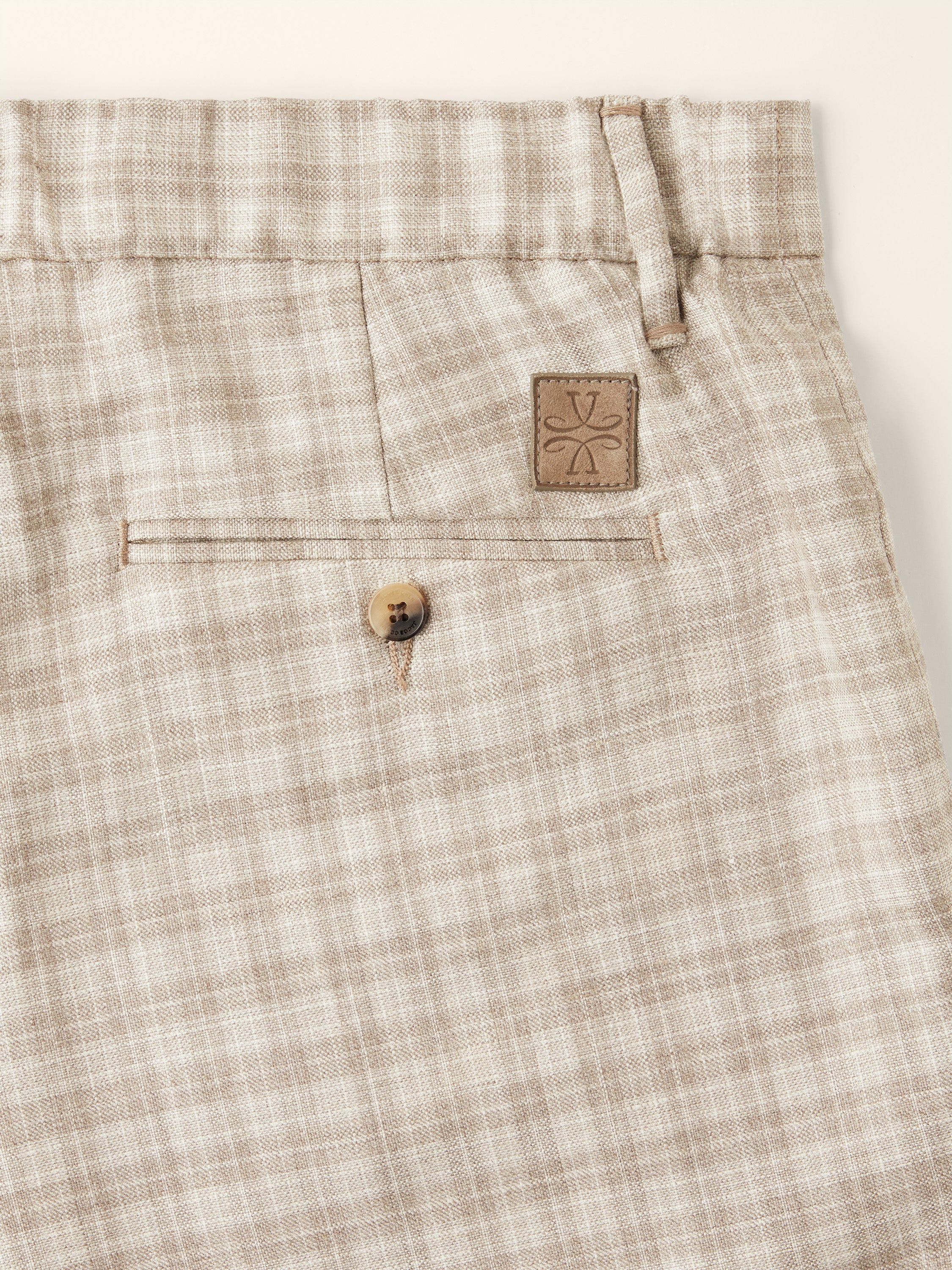 Gray – Pants in Silk and Linen Prince of Wales Loro Piana - Image 4