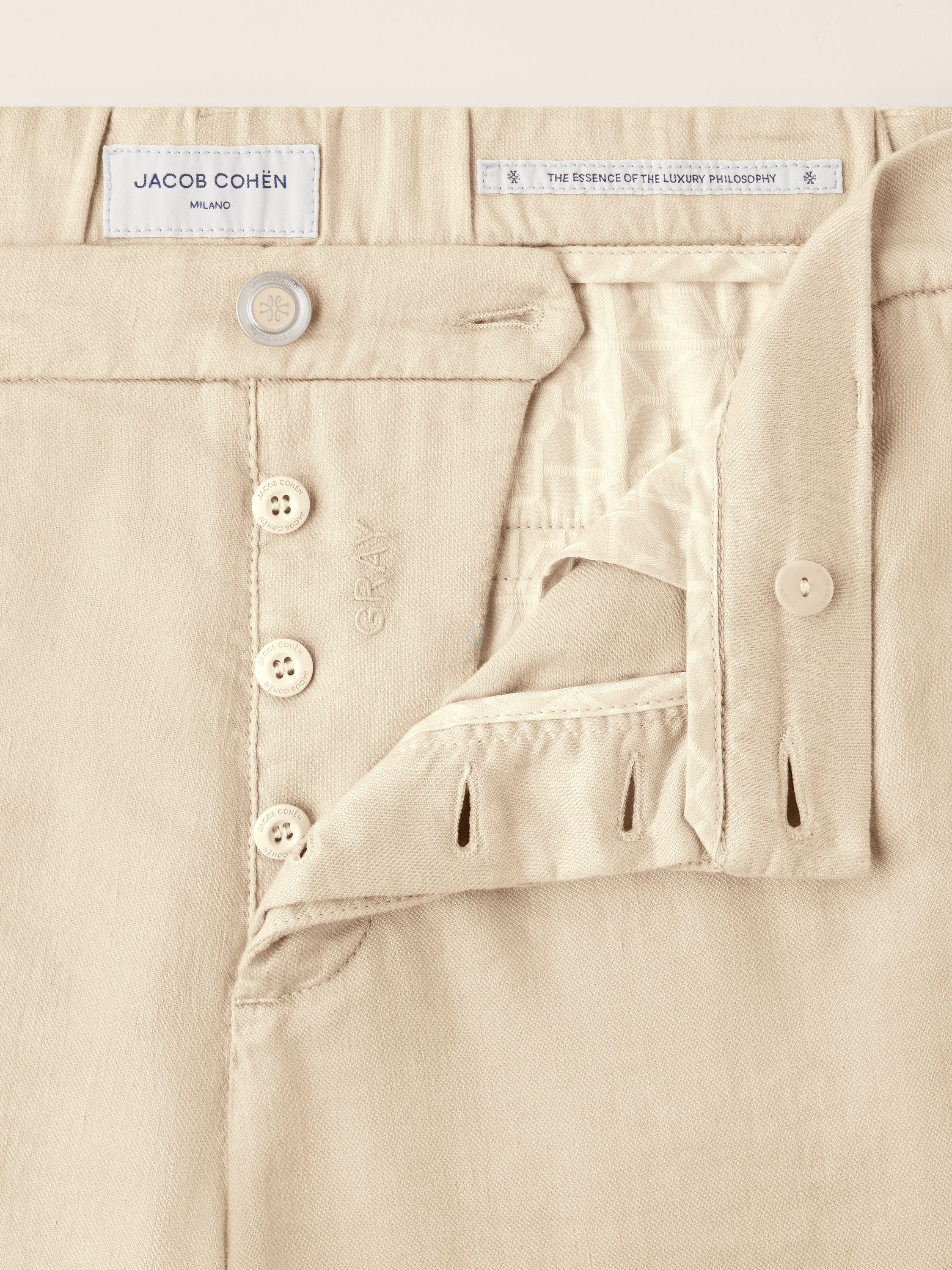Gray – Pants in Cotton and Linen gabardine - Image 4