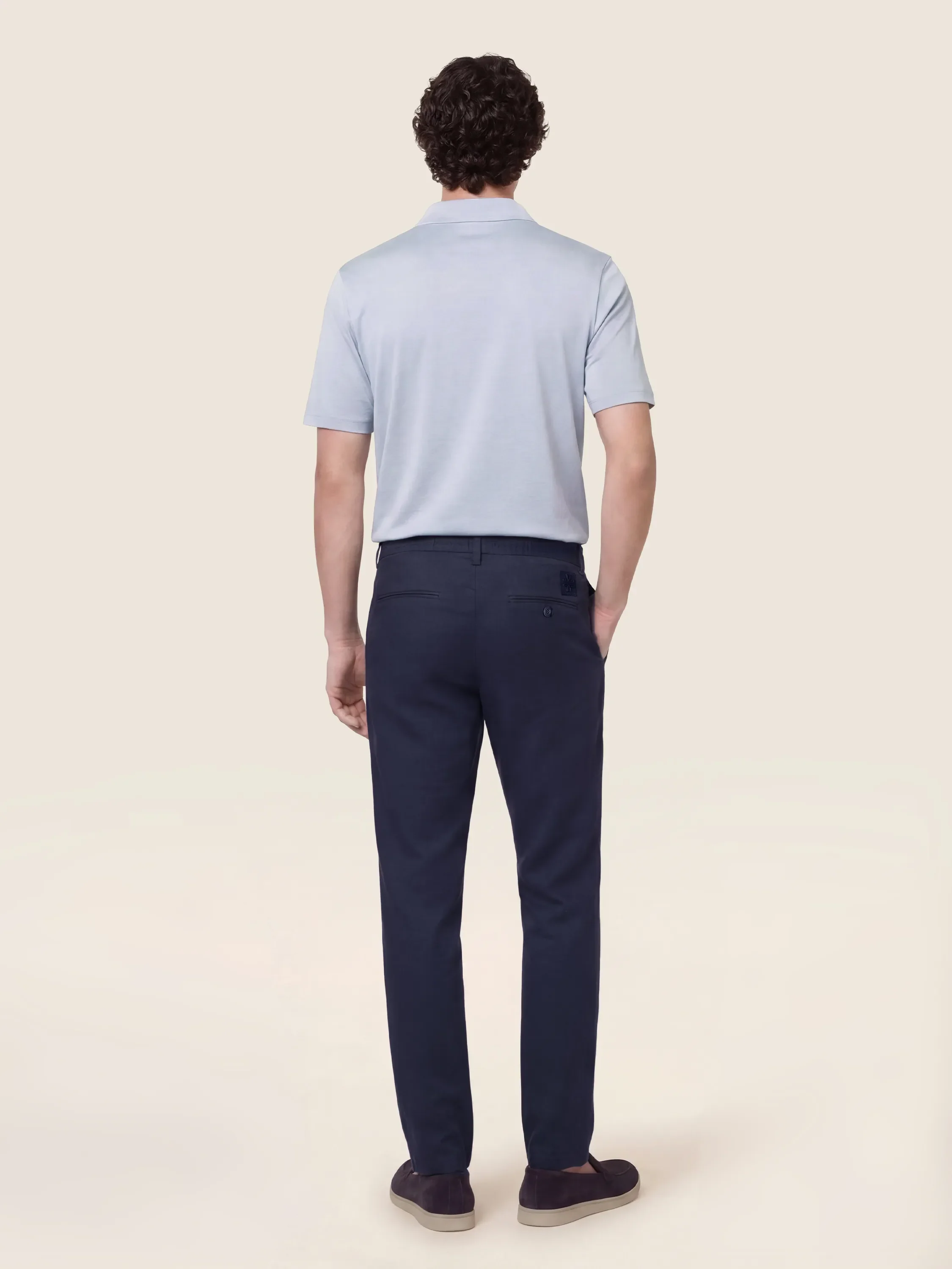 Gray – Pants in Cotton and Linen Stretch Gabardine - Image 4