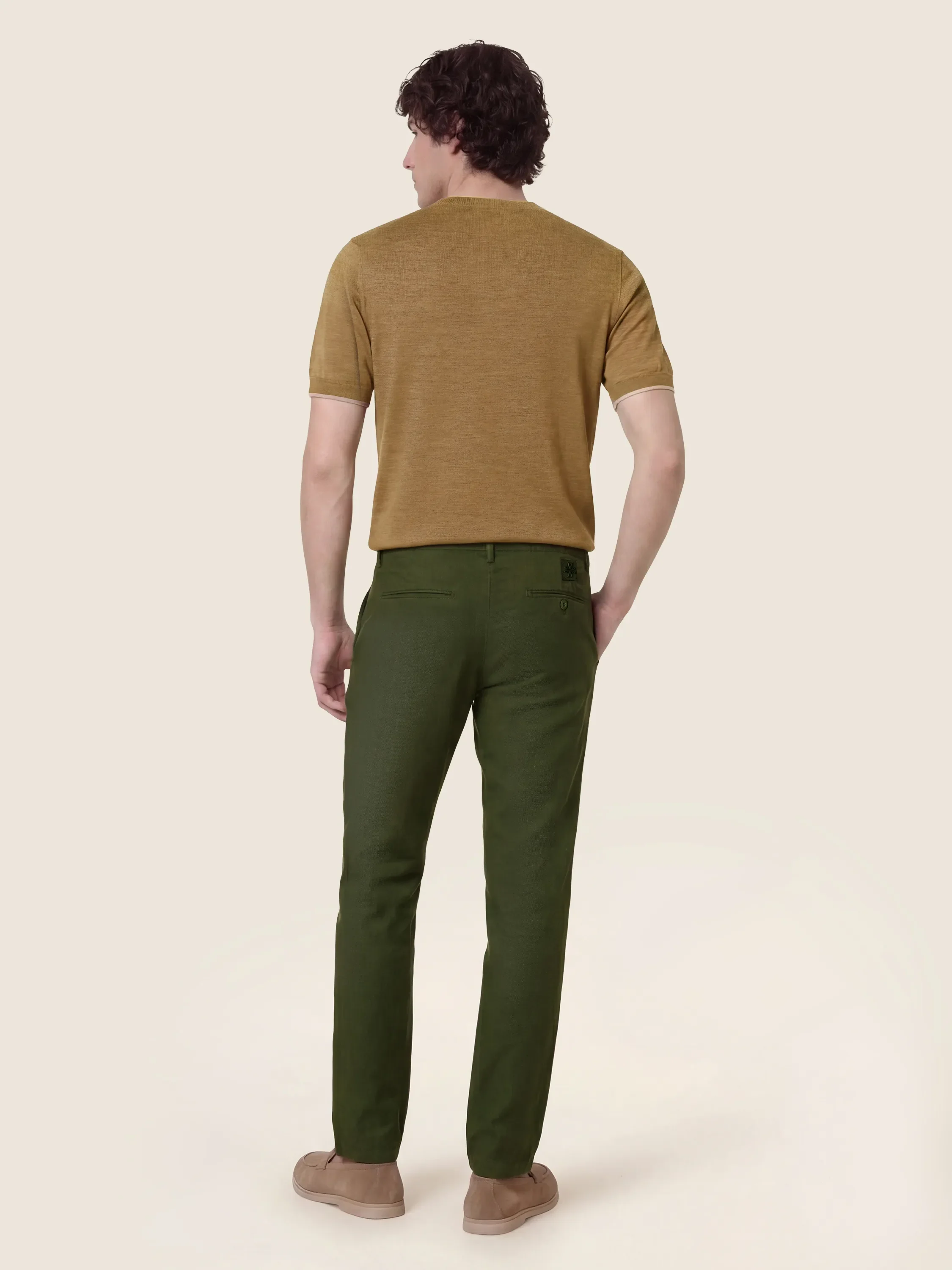 Gray – Pants in Cotton and Linen gabardine stretch - Image 4