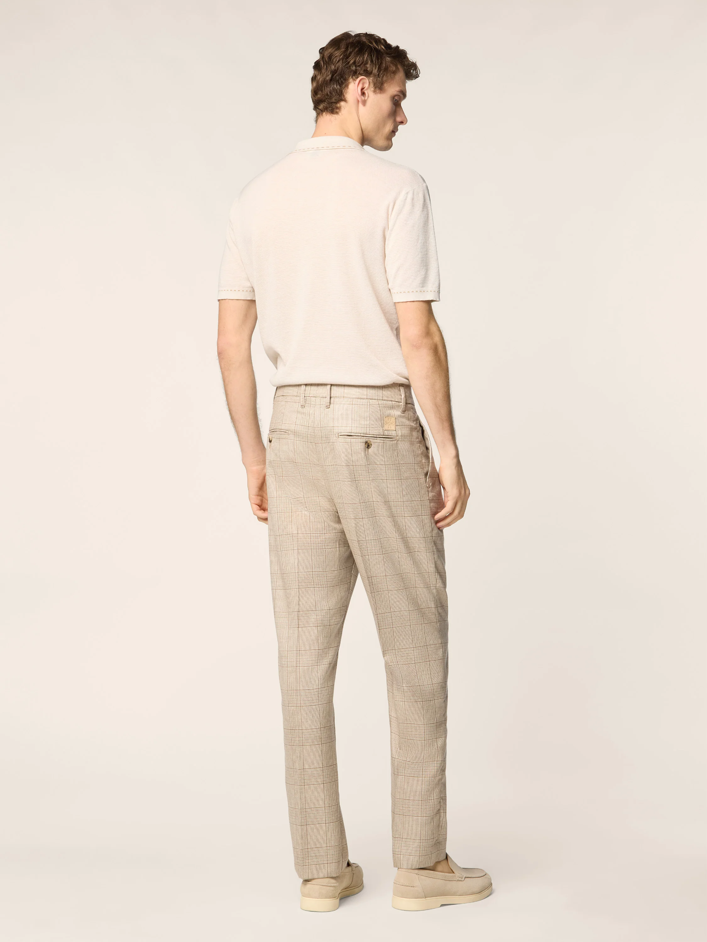 Lucas - Pants in Cashmere and Silk Prince of Wales Loro Piana - Image 3