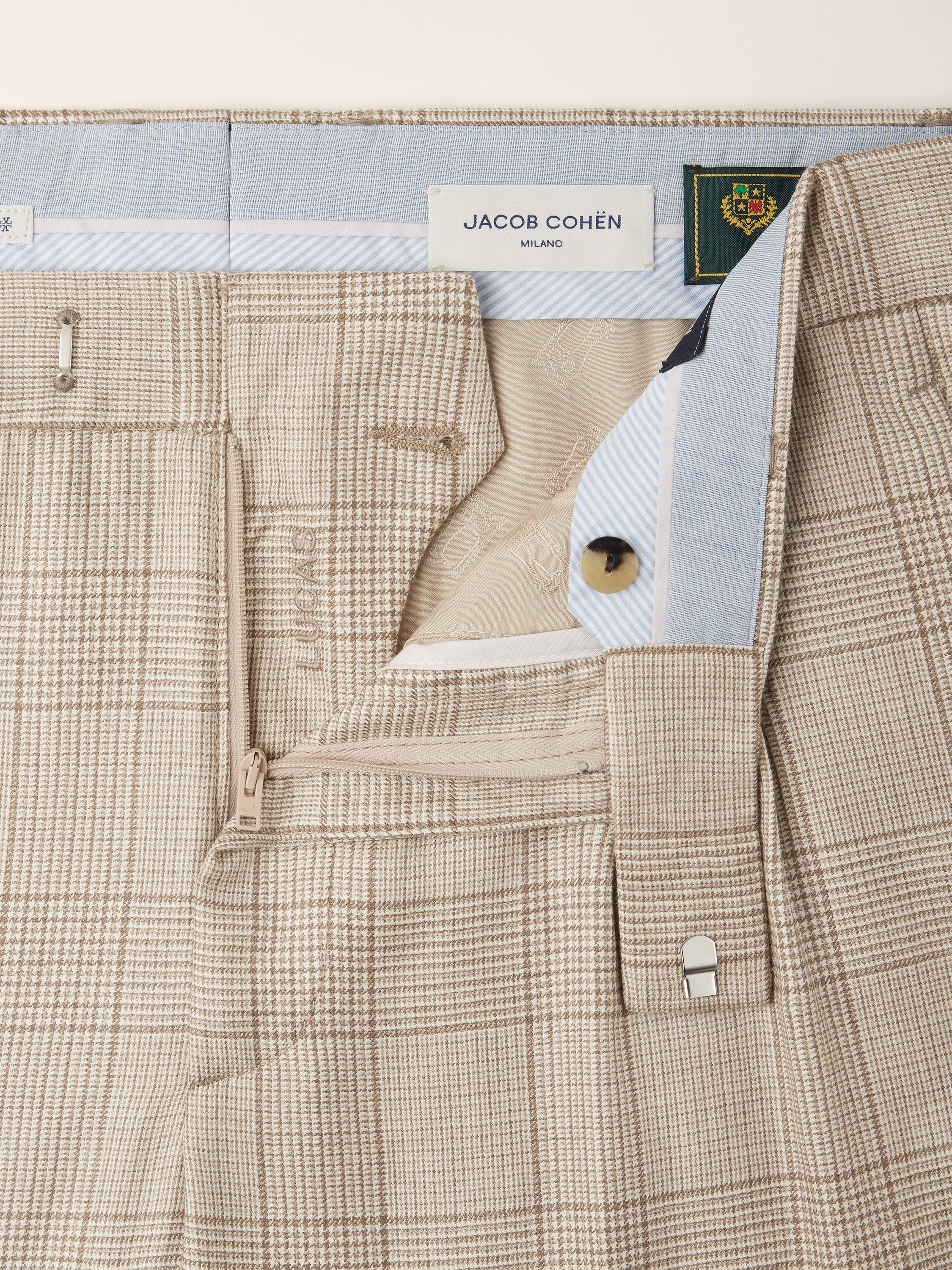Lucas - Pants in Cashmere and Silk Prince of Wales Loro Piana - Image 5