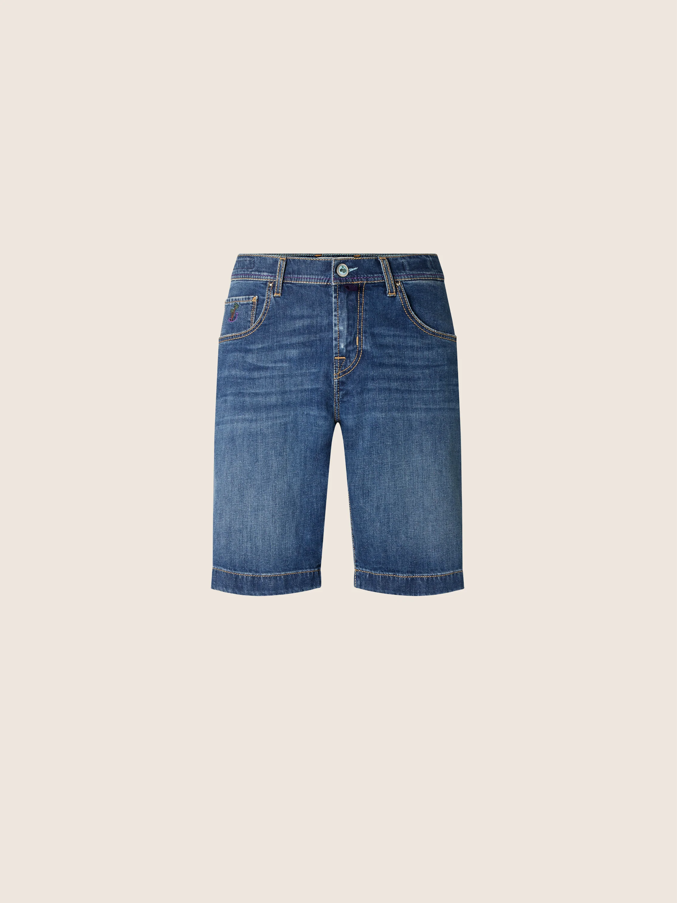 Nicolas – Bermuda in Cotton and Linen Stretch Denim