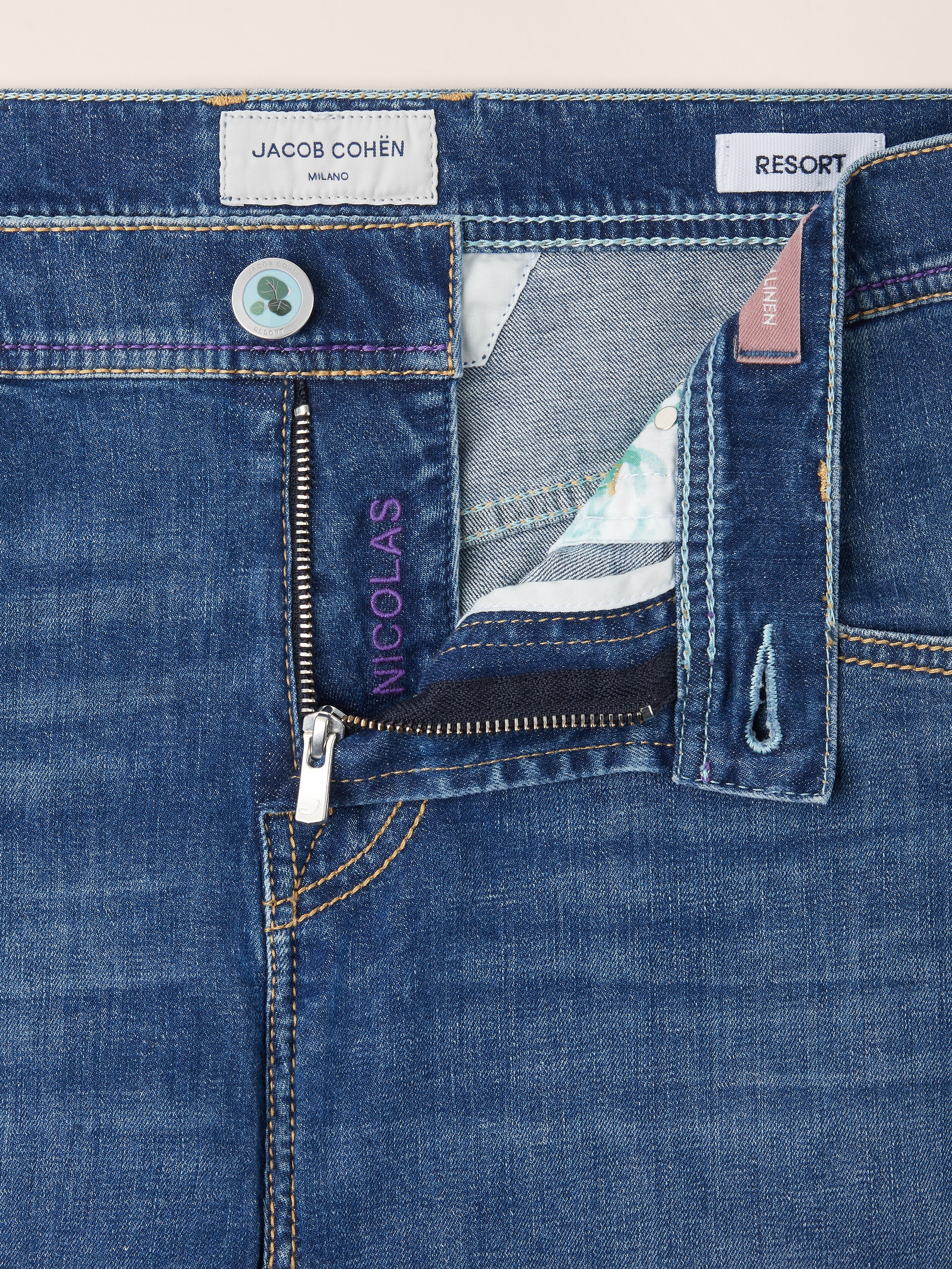 Nicolas – Bermuda in Cotton and Linen Stretch Denim - Image 6