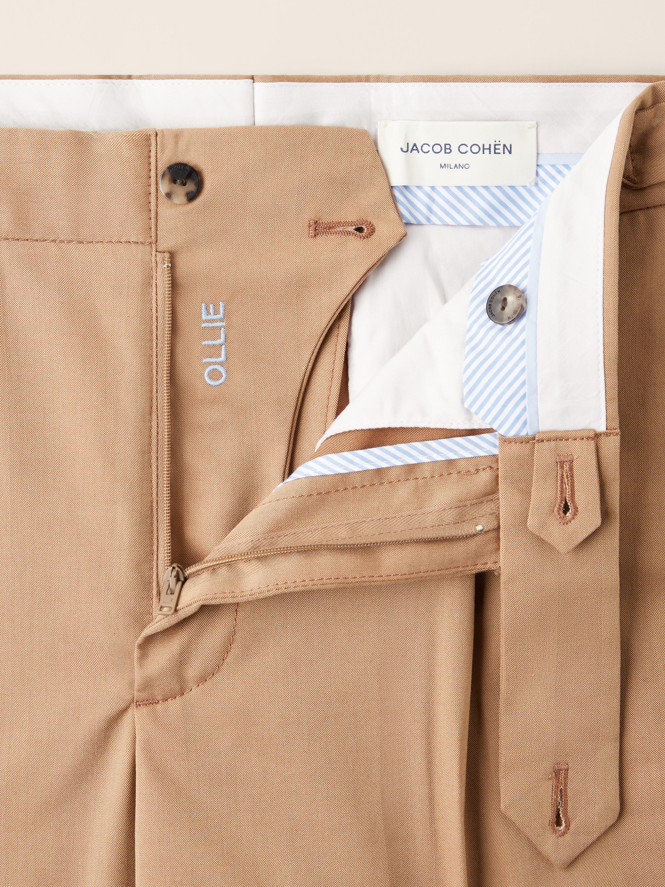 Ollie – Bermudas Wool and Cotton Herringbone Fabric - Image 5