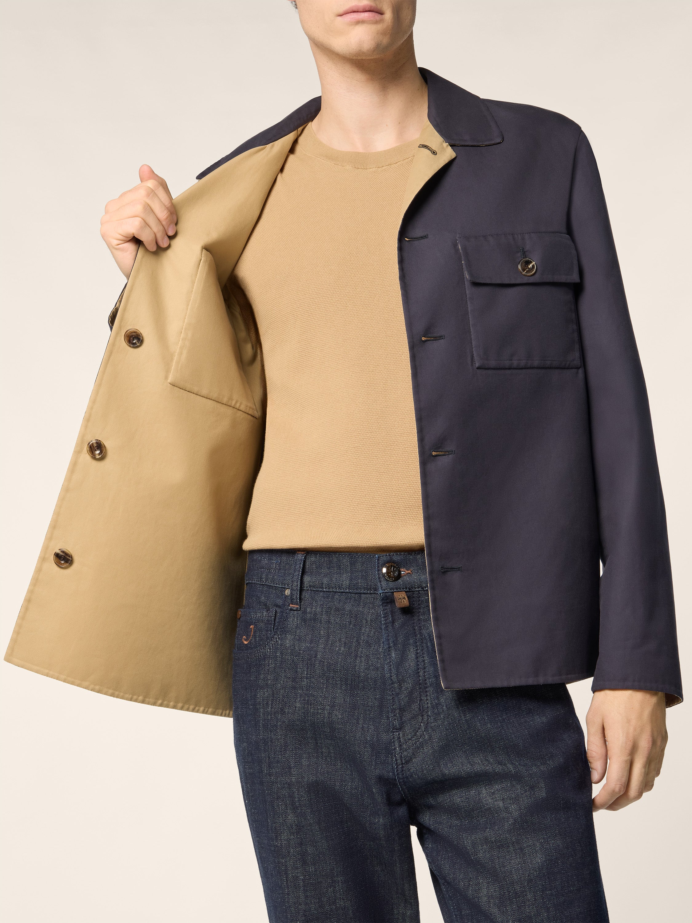 Reversible Sea Island Cotton Overshirt - Image 5
