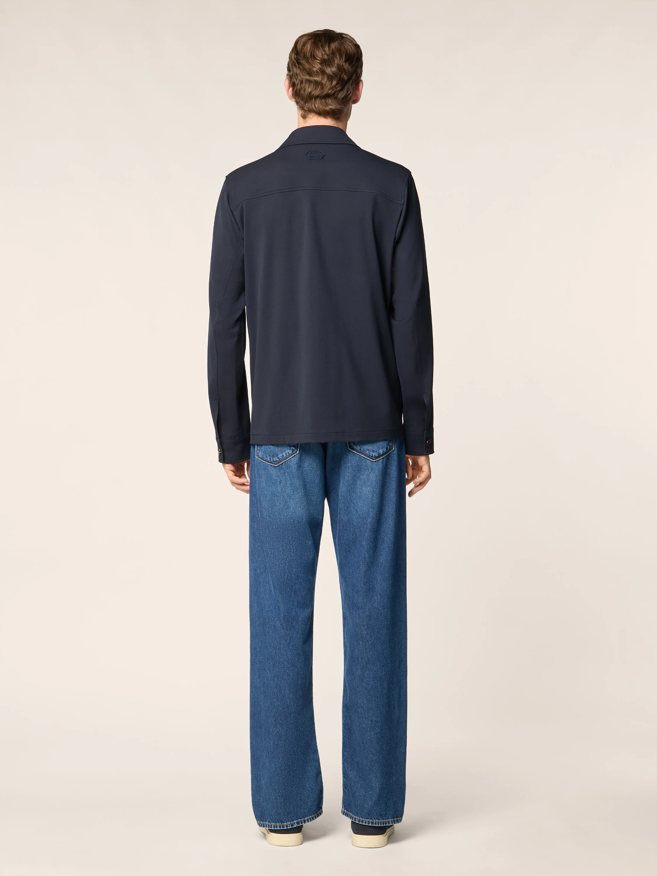 Overshirt in Wool and Nylon Stretch Twill - Image 3