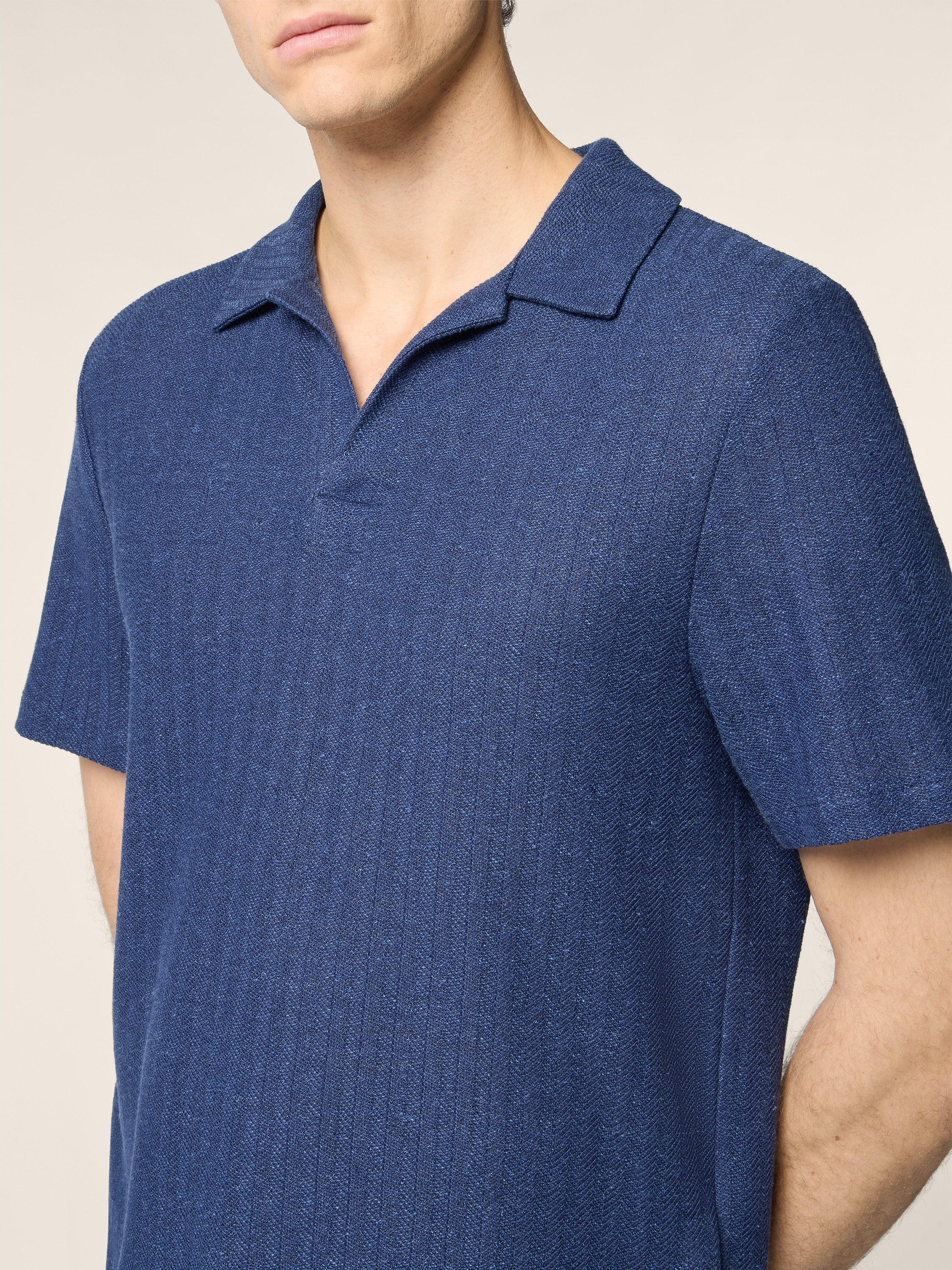 Cotton and Linen Jersey Polo - Image 4