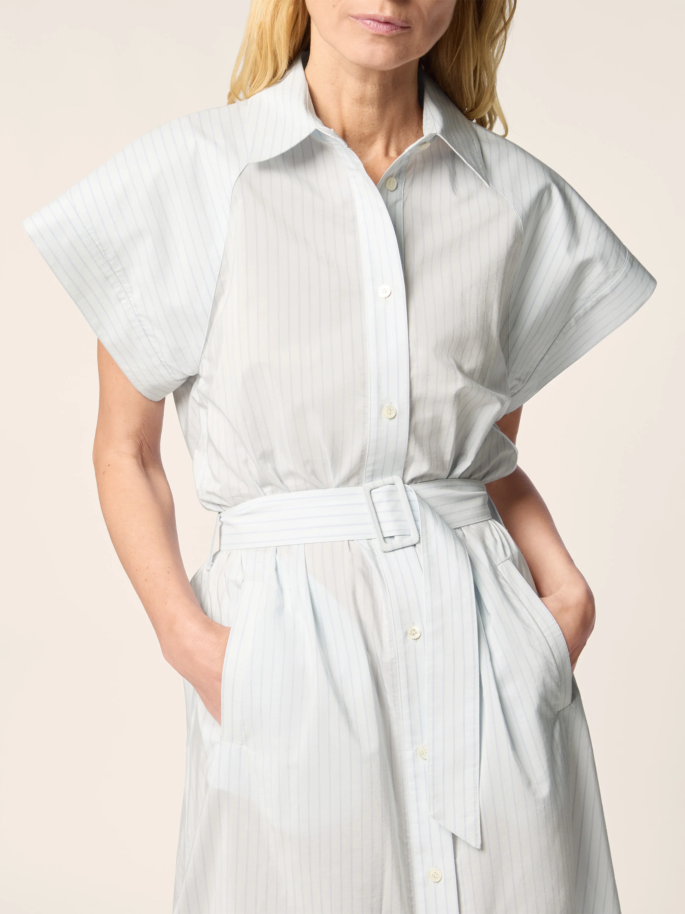 Cupro-Cotton Poplin Dress - Image 4