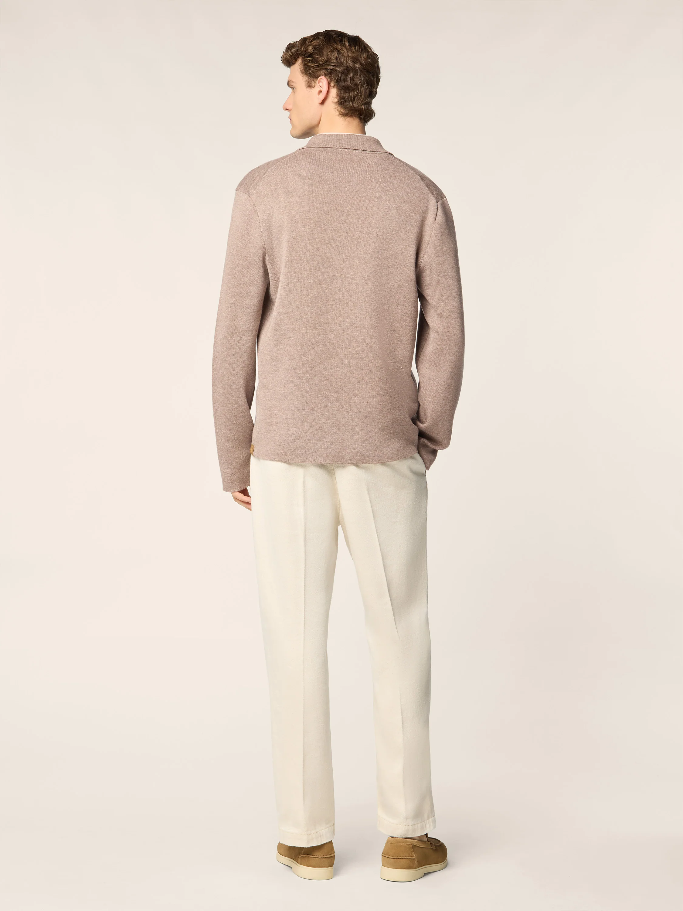 Shirt-Style Cardigan in Wool and Silk - Image 3