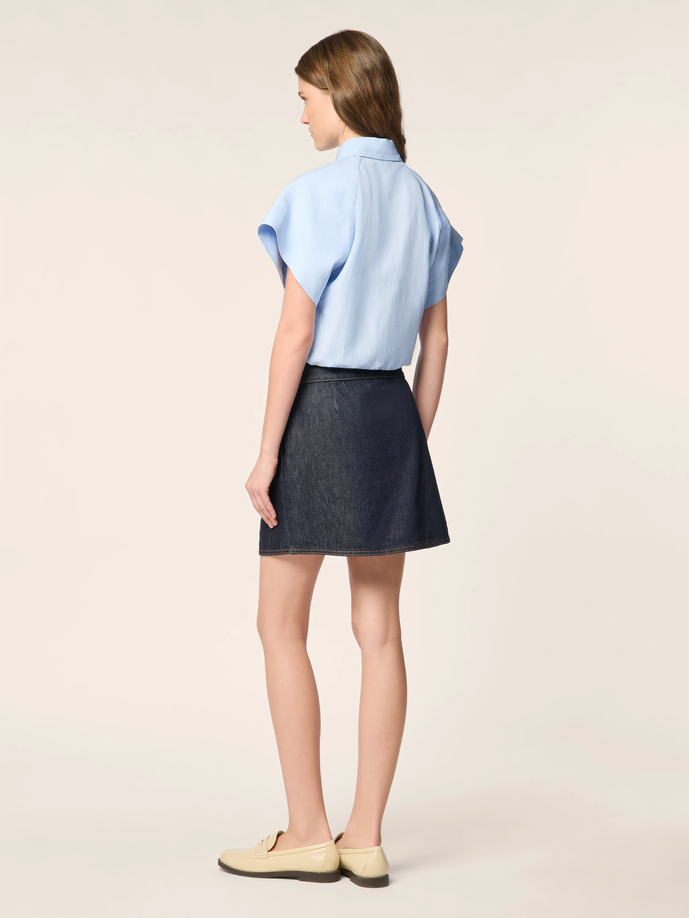Viscose-Linen Pinstripe Canvas Shirt - Image 3