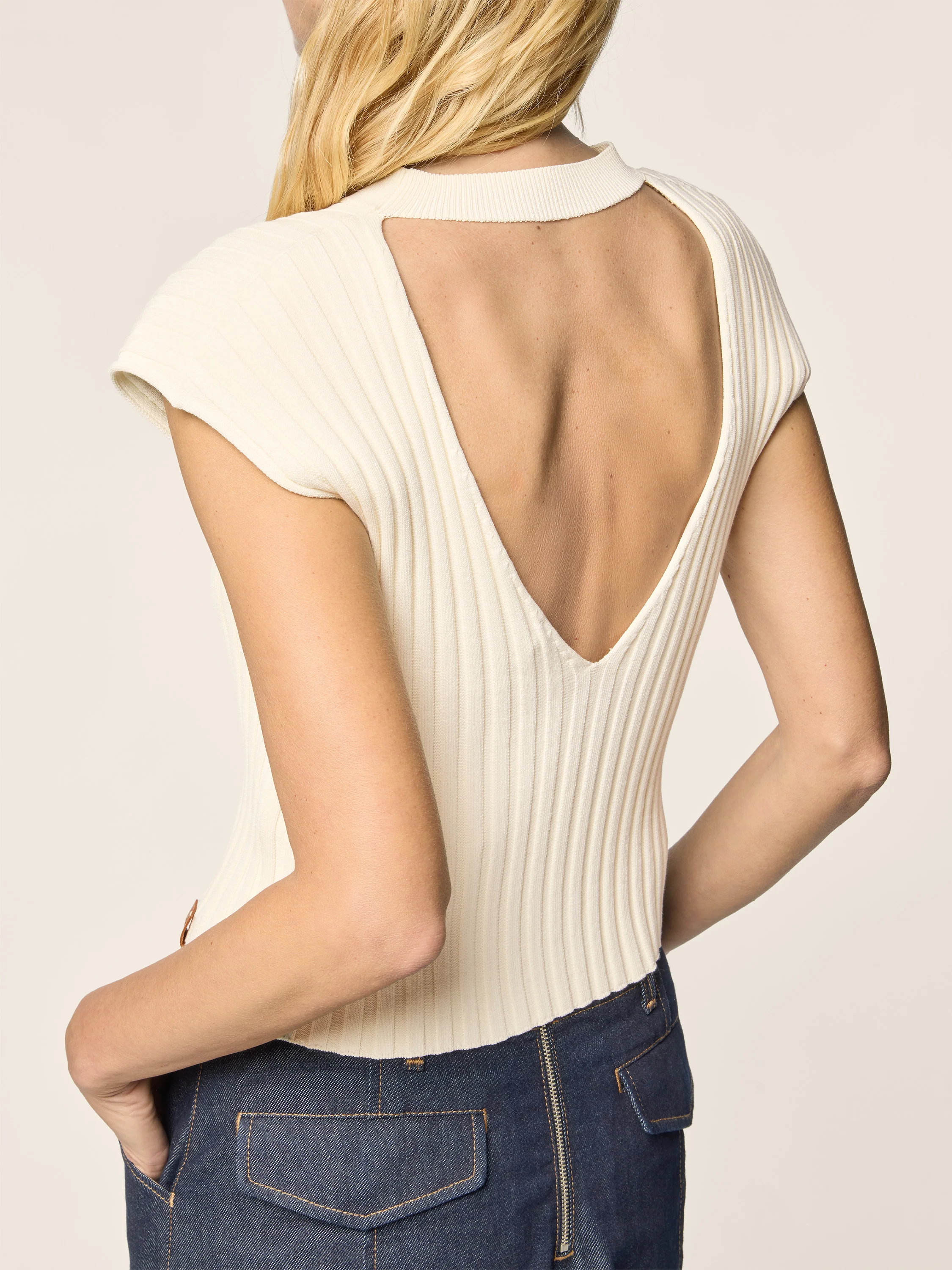 Viscose-Cotton Crêpe Knit Top - Image 4