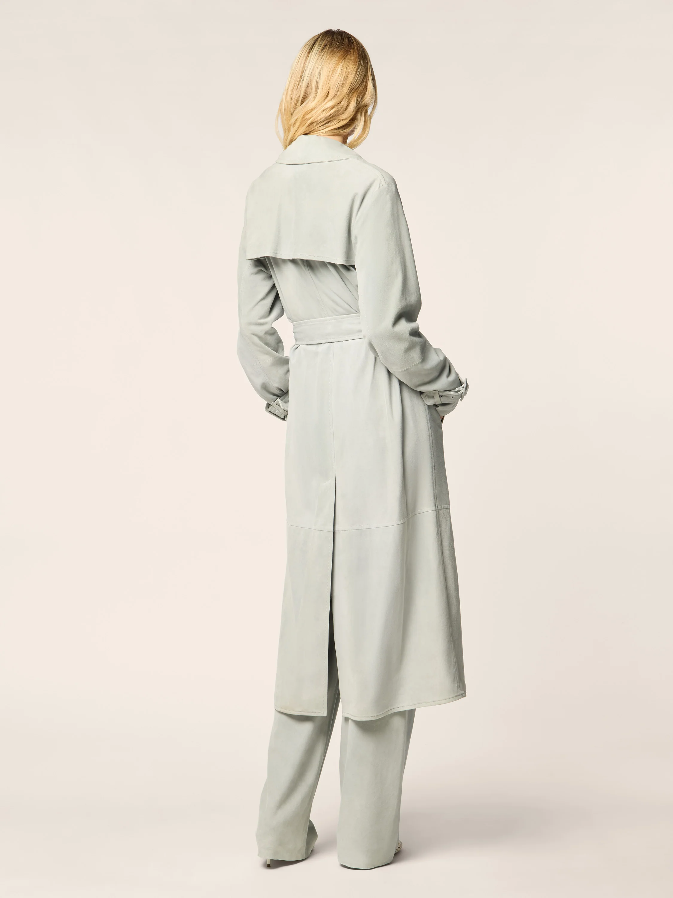 Light Suede Trench Coat - Image 3