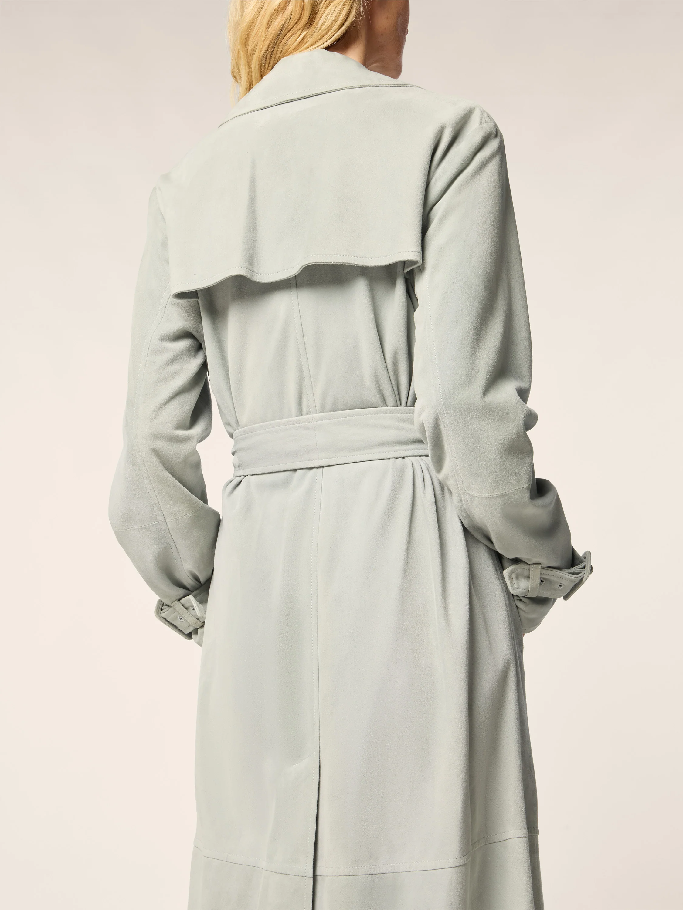Light Suede Trench Coat - Image 5