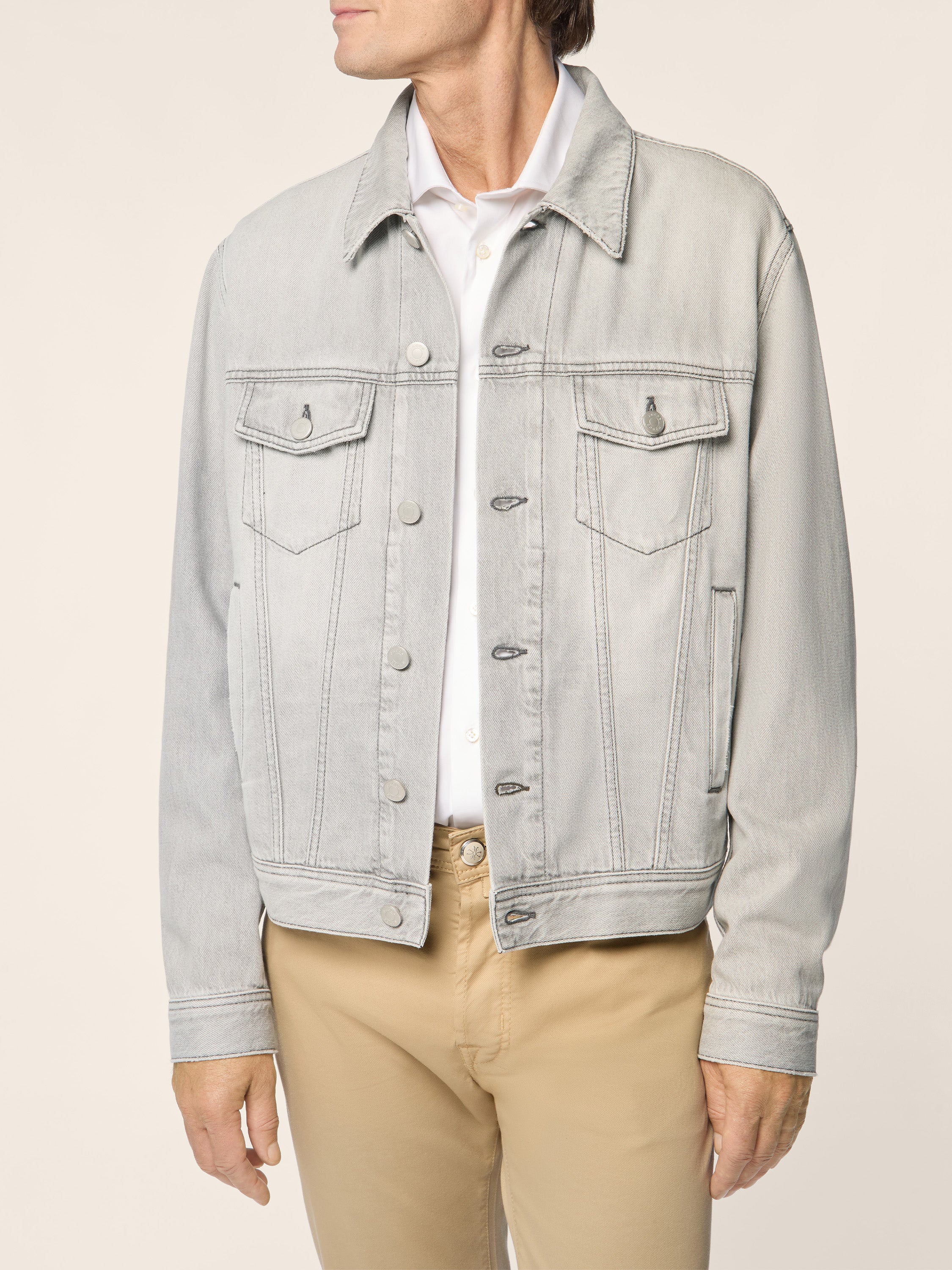 Trucker Jacket in Cotton and Lyocell Denim - Image 3