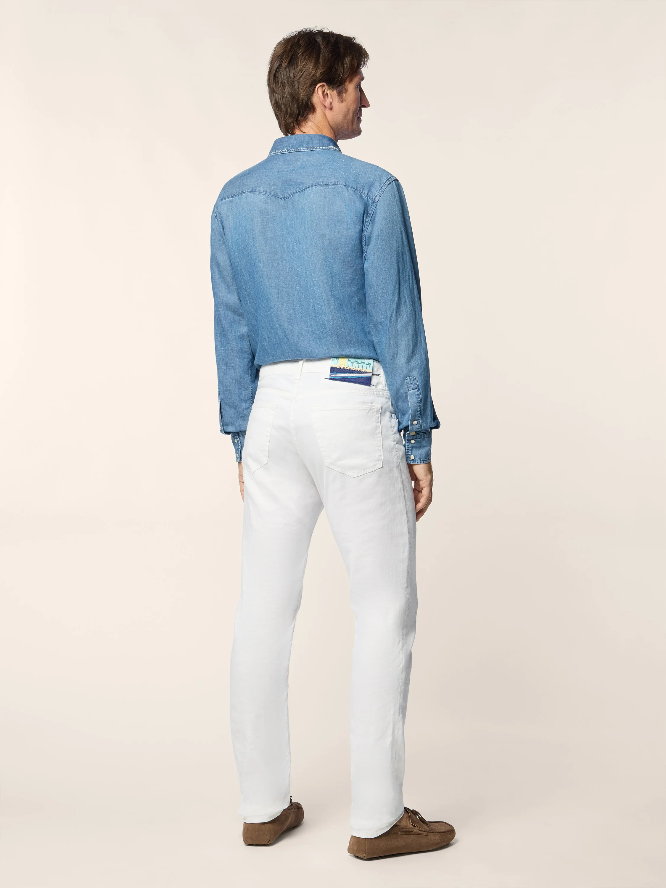 Western Shirt in Cotton-Linen Chambray - Image 3