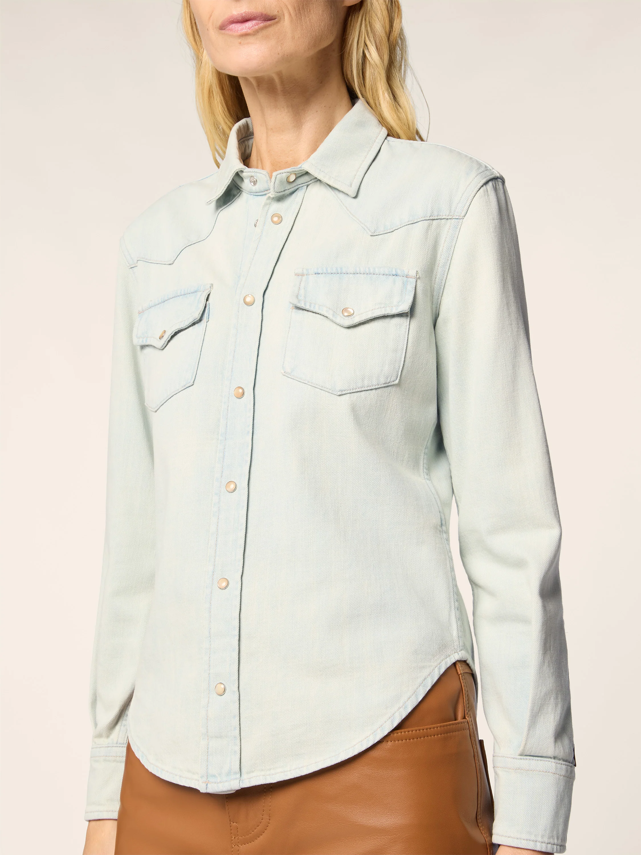 Light Denim Western Shirt - Image 4