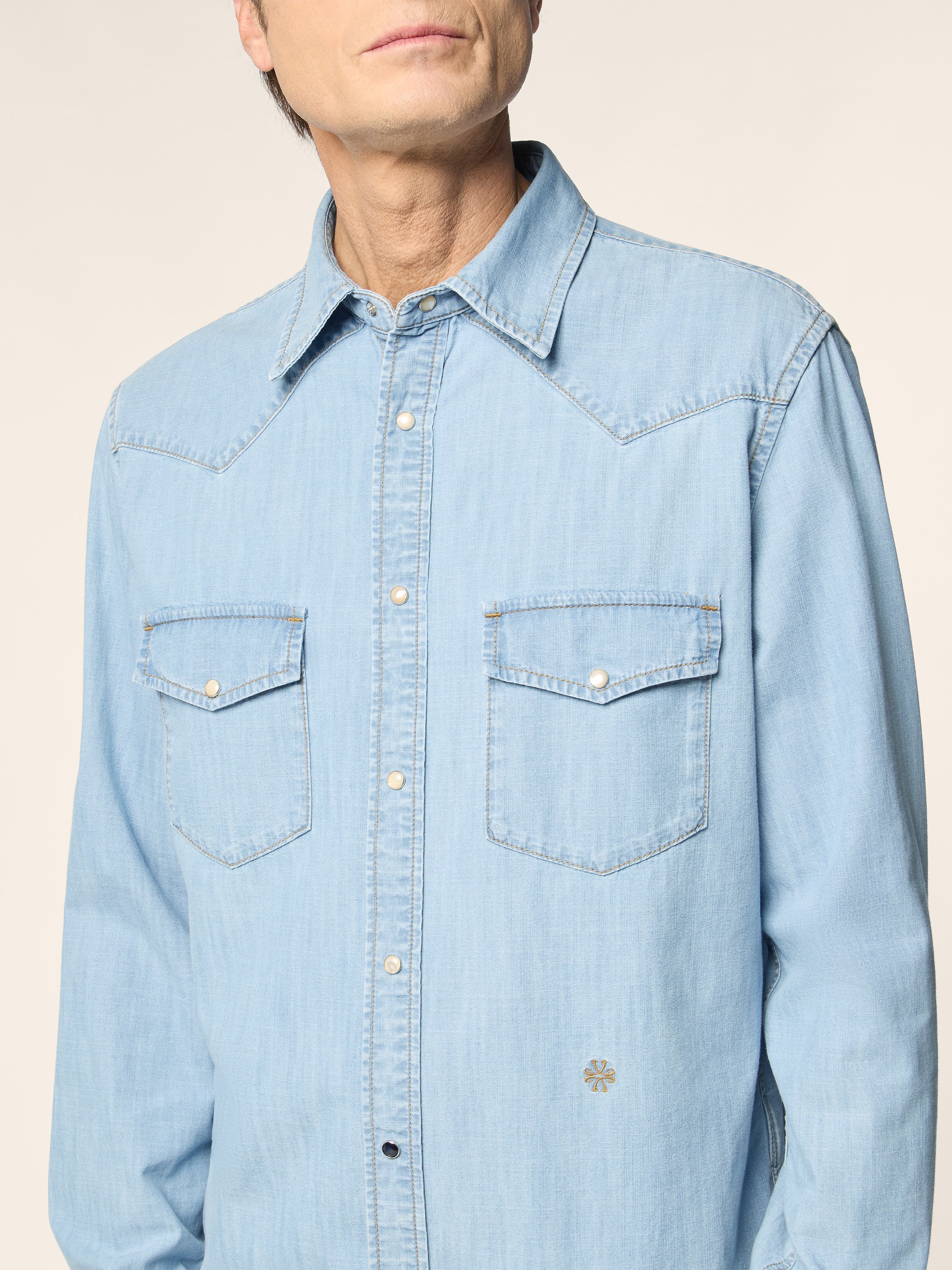 Light Denim Western Shirt - Image 4